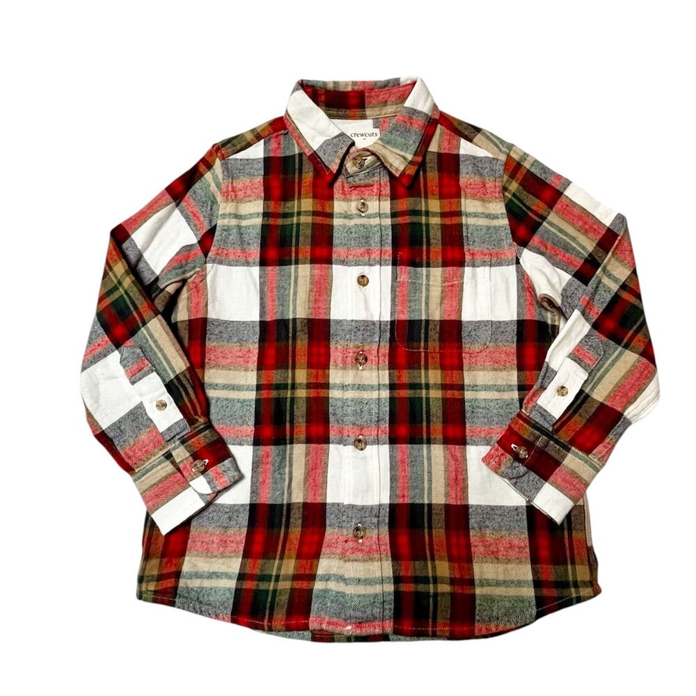 Crewcuts Flannel Plaid Button Up Shirt Size 4/5